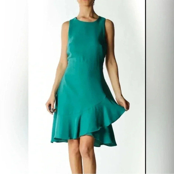 Banana Republic teal ruffle mini dress - Picture 1 of 9